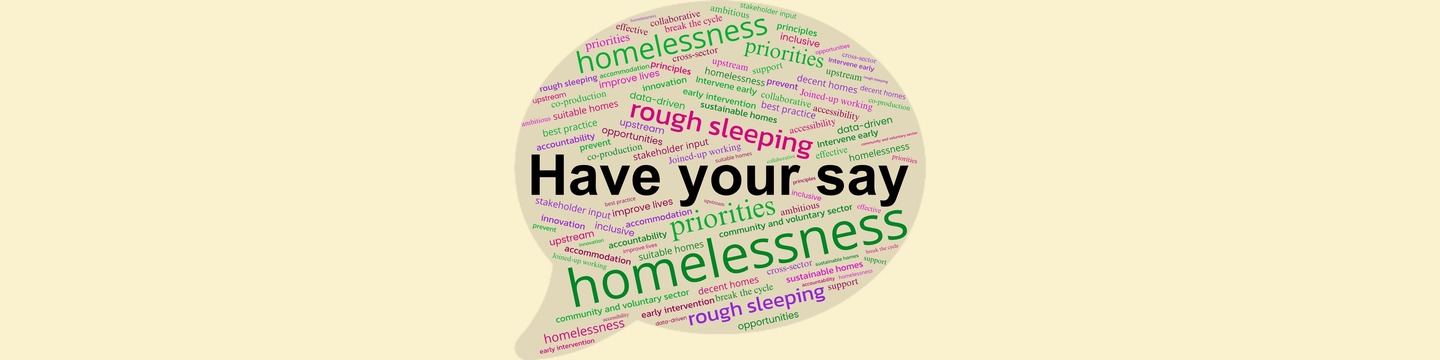 Speech bubble logo asking you to "Have your say"