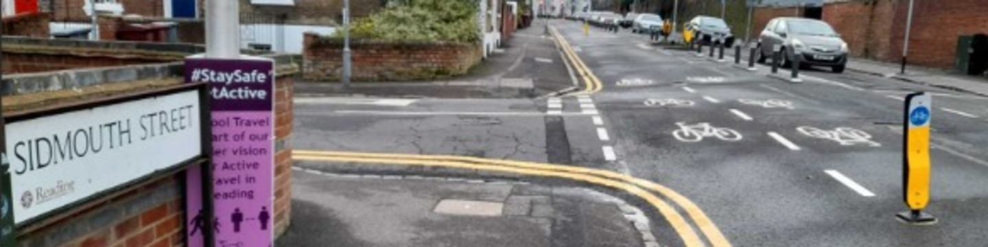 Cycle lane on Sidmouth St