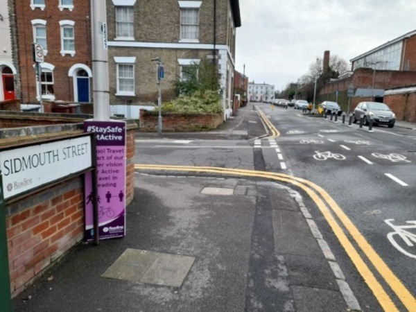 Cycle lane on Sidmouth St