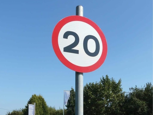 20 mph road sign